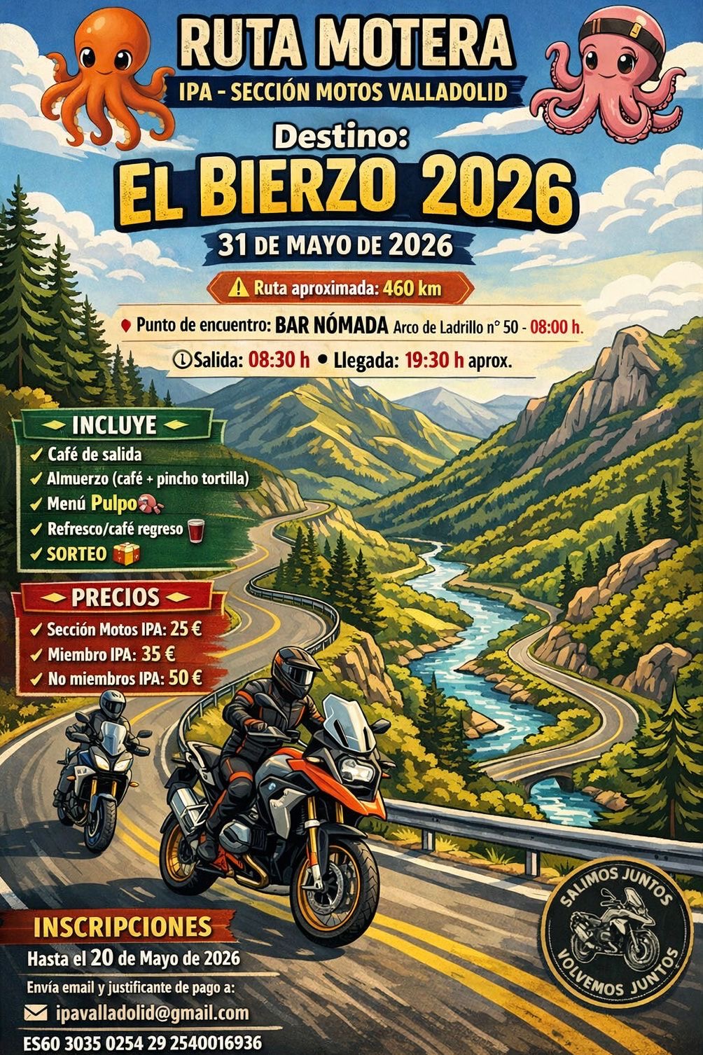 Cartel de la Ruta Motera al Bierzo 2026 de la Sección de Motos