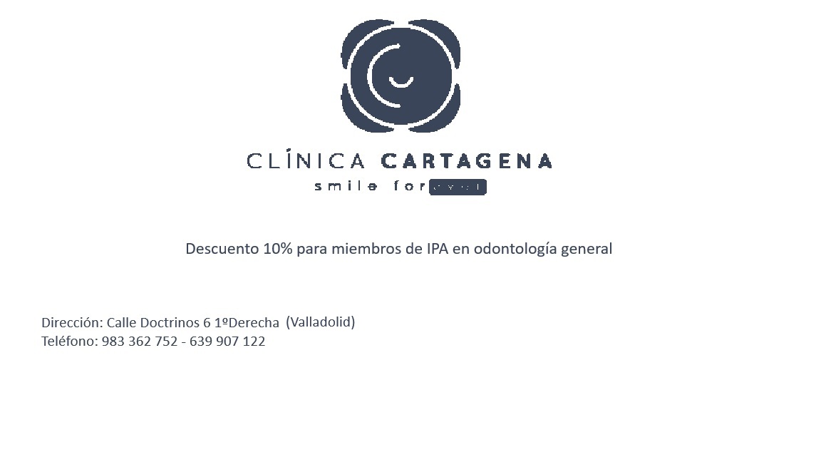 Convenio con Clínica Cartagena: descuento del 10% para miembros de IPA en odontología general